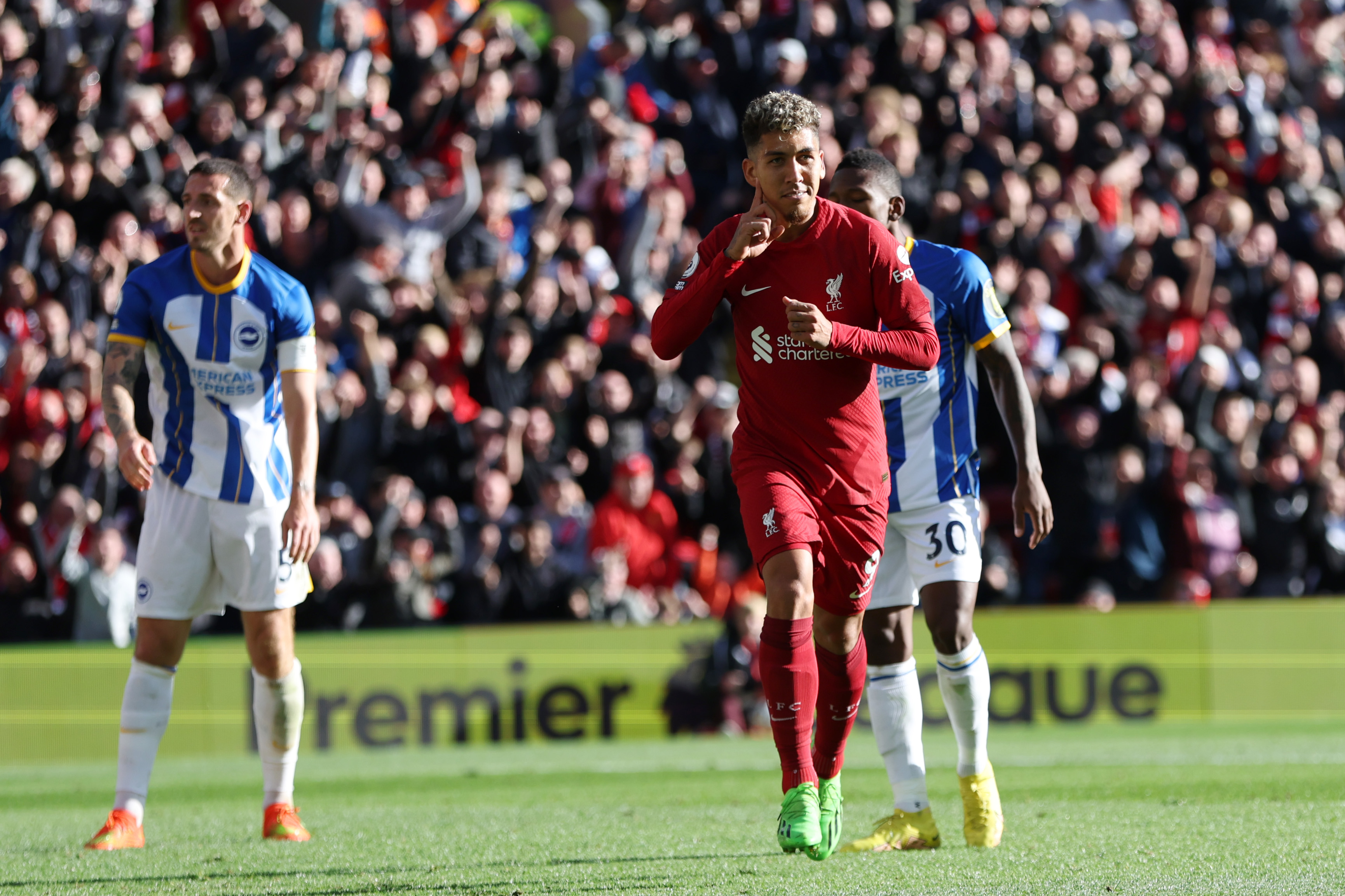 Firmino anotó dos veces para el Liverpool, pero se vieron obligados a compartir los puntos en un empate 3-3 con Brighton