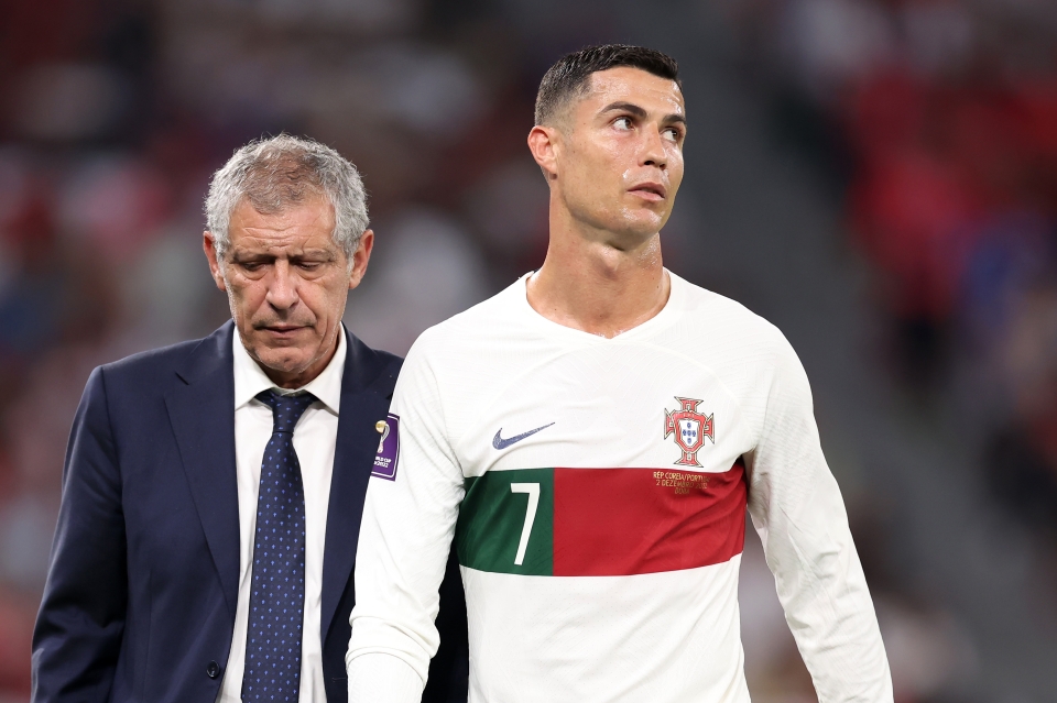 Ronaldo no pareció muy impresionado con la decisión de sacarlo